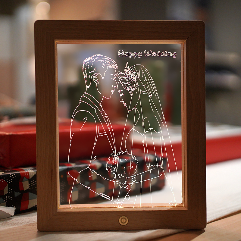 结婚礼物送闺蜜diy照片手绘摆件周年纪念日情侣情人节七夕520送女