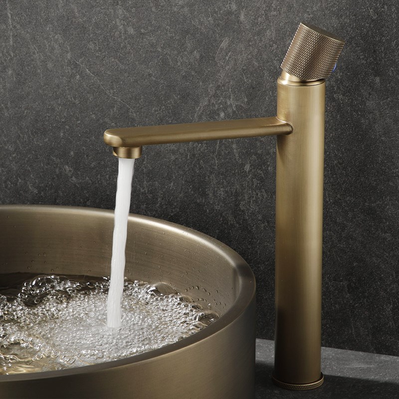 全铜仿古台上盆水龙头冷热卫生间面盆洗手盆复古中式简约民宿家用