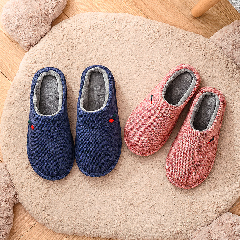 冬天日式半包跟棉拖鞋情侣家居家男防滑防臭毛绒厚底保暖月子鞋女