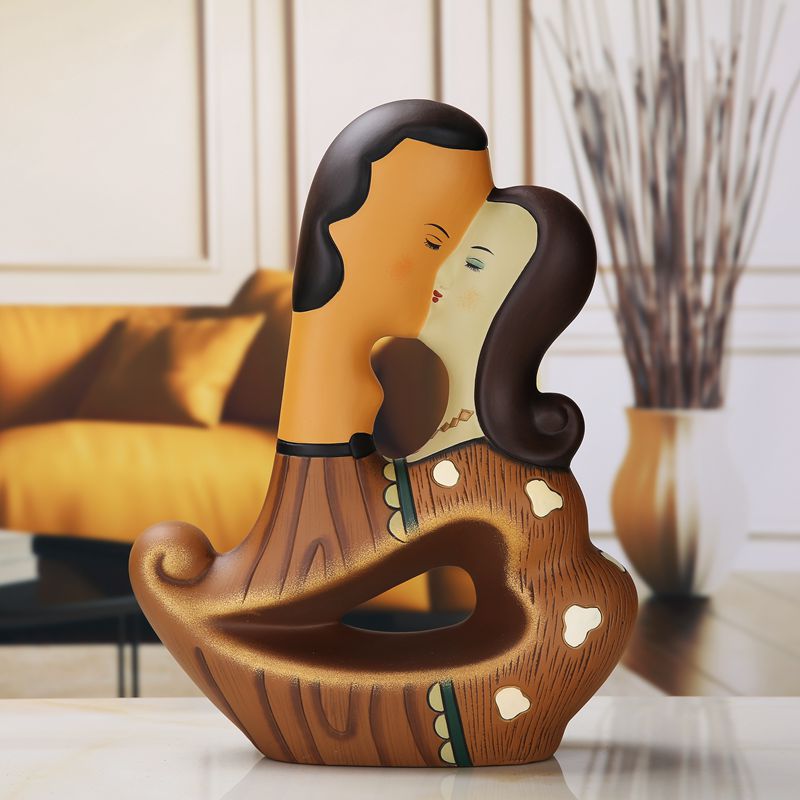 创意家居饰品情侣人物卧室电视柜装饰小摆件O结婚礼物纪念日送老