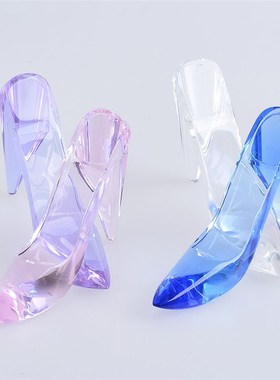 家居创意新品摆件婚庆情人节新品白水晶水晶高跟鞋