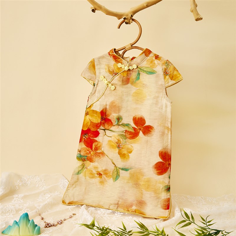 夏季改良旗袍儿童女童透气复古中国风宝宝薄款新中式国潮风连衣裙