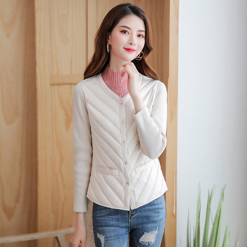 羽绒内胆女修身轻薄短款内穿上衣长袖秋冬大码保暖打底羽绒服马甲