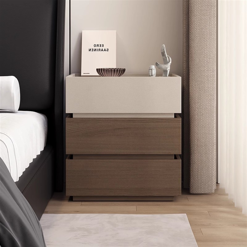 三梦实木床头柜家用卧室2025爆款现代简约创意床边小型收纳柜子