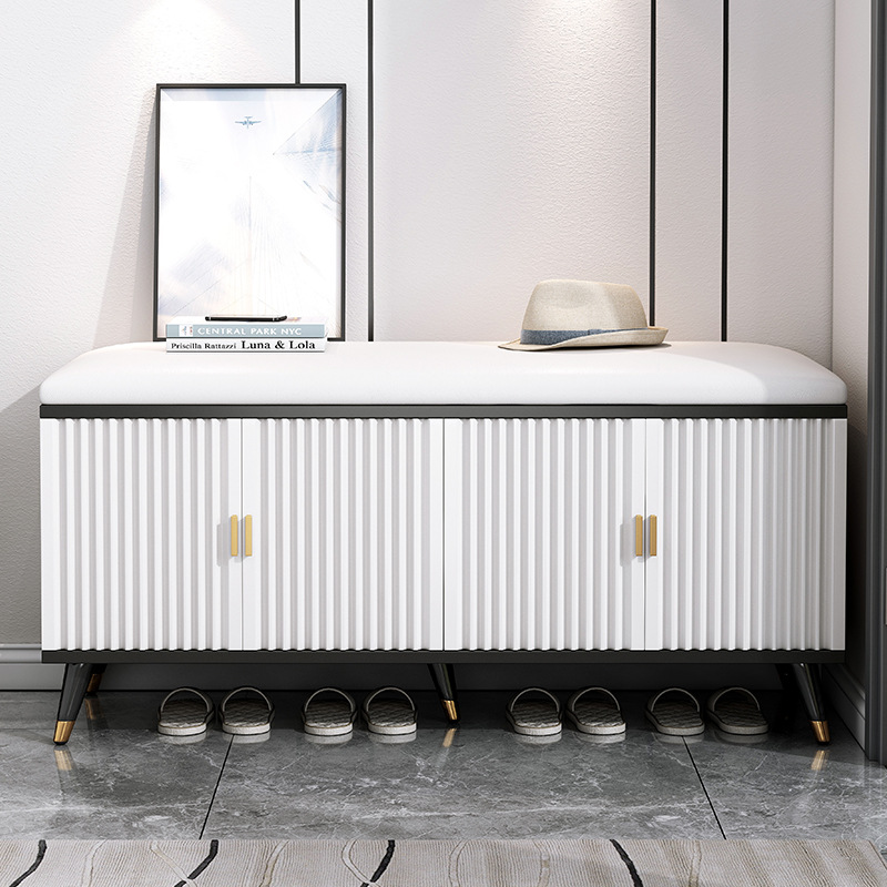 经济型换鞋凳门口可坐式软包穿鞋凳轻奢网红进门家用长坐凳小鞋柜