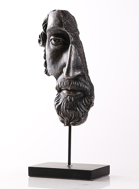 美式创意复古人脸桌面摆件雕像陈列人像书房客厅玄关样板间装饰品