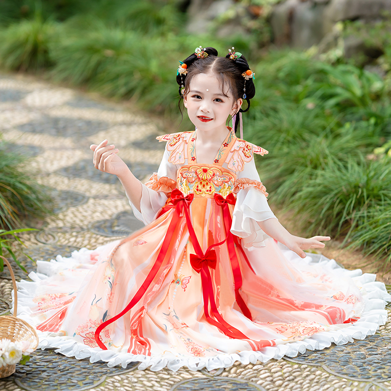 汉服女童夏款2023新款儿童古装演出服超仙旗袍夏女孩古风唐装夏季
