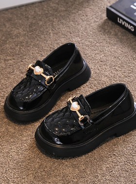 女童黑色小皮鞋2024春秋季款童鞋儿童女宝宝鞋子小女孩公主鞋单鞋