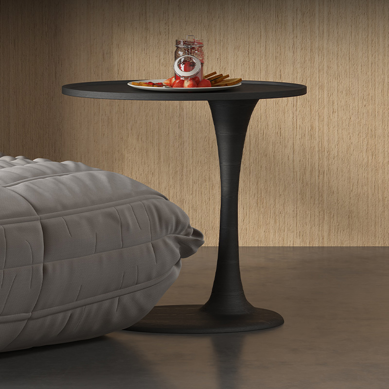 意式沙发边几客厅家用小茶几黑色实木咖啡桌北欧简约高级角几边桌