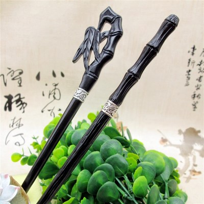 刀簪藏剑簪黑檀木簪中刀发簪女古风汉服配饰防身簪木簪子头饰发钗