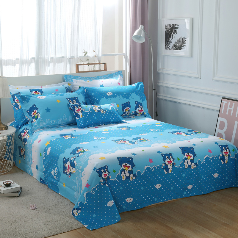 100%全棉斜纹单件床单纯棉卡通0.9单人学生宿舍被单双人1.5m1.8m