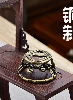 铜摆件创意黄铜横财将军螃蟹居家《守财》茶道办公桌书房桌面装饰