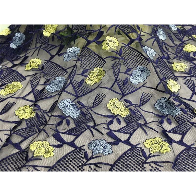2023春夏电脑绣花网布绣花网纱面料高端精服装连衣裙面料