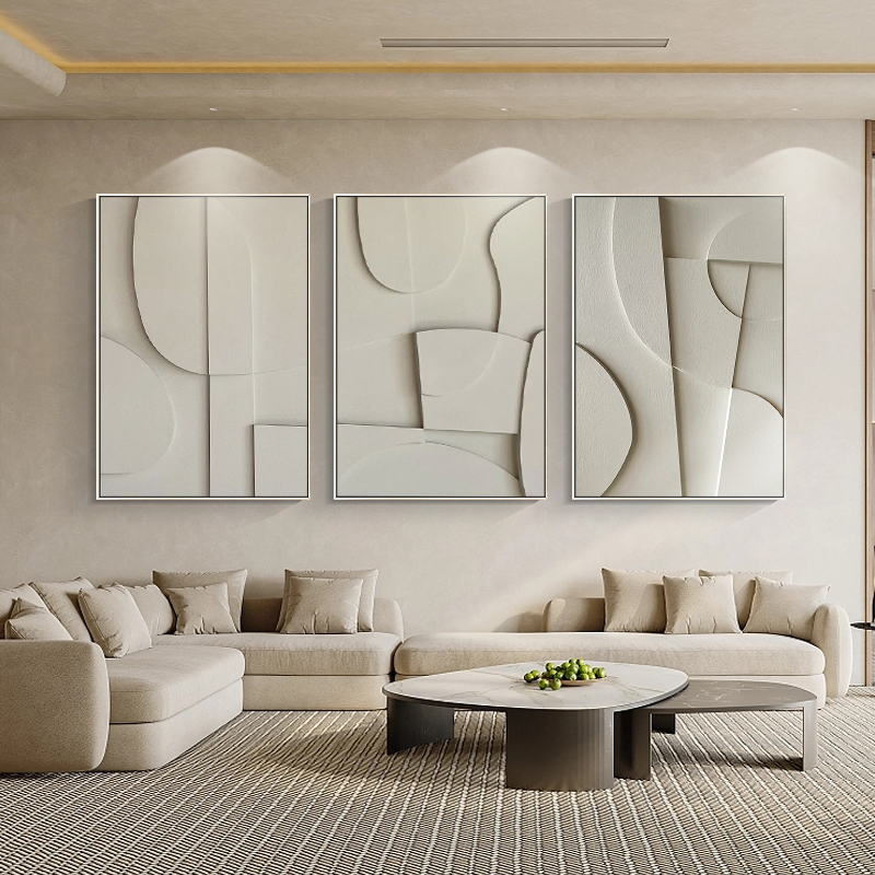 现代简约诧寂风立体实物艺术手工画客厅装饰画玄关样板间抽象挂画