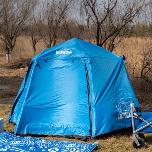 天幕帐篷户外露营自动可携式x折叠加厚黑胶野餐野营装备过夜防雨