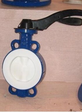 衬氟蝶阀D71F46-16C铸钢对夹手动蝶阀 耐酸碱耐腐蚀衬四氟蝶阀