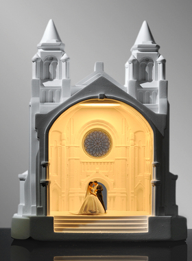 创意结婚礼物教堂水泥夜灯高档家居摆件送新人新婚闺蜜朋友纪念日