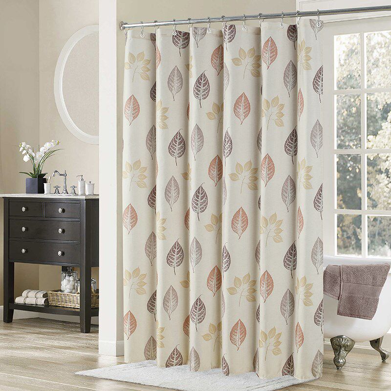 中式浴帘田园涤纶加厚防水防霉卫生间浴室干湿分离隔断帘窗帘门帘