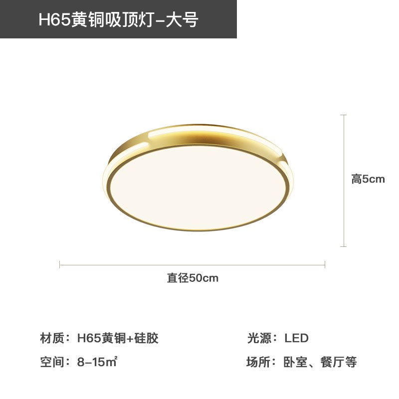 卧室灯简约现代大气北欧全铜吸顶灯创意个性大气家用餐厅书房灯具