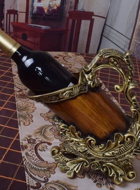 欧式复古奢华红酒酒架摆件创意客厅家用美式中式酒柜子古典装饰品