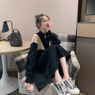 哺乳装外出时尚辣妈款洋装毛衣打底衫H春秋外穿哺乳期衣服冬季潮