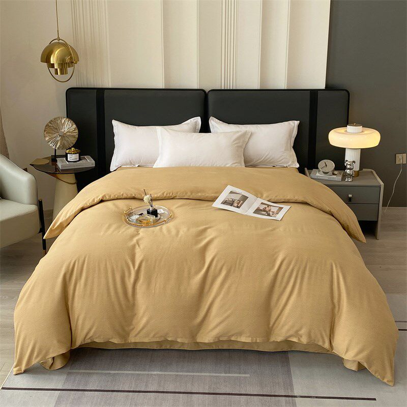 秋冬全棉加厚磨毛单被套1.5米2米纯棉纯色1.8米双人2.2x2.4被罩