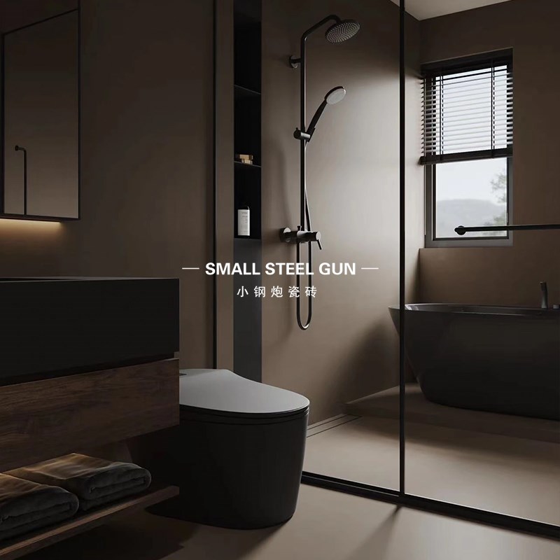 法式复古咖色600x1200防滑卫生间微水泥瓷砖 浴室厕所阳台墙地砖