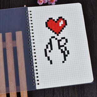 像素画网格本韩版b5手帐本子a5加厚记事本网红手账格子笔记本学生