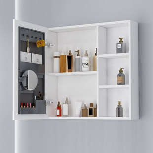 太空铝智能浴室镜柜70cm挂墙式厕所架化妆收纳柜带灯卫生间收纳柜