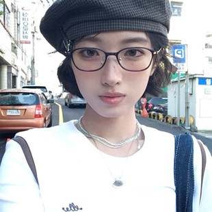 404 黑框小框眼镜女近视可配度数镜片素颜书呆子超轻镜架 店韩版