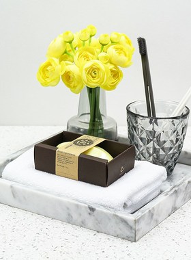 样板房卫生间摆件卫浴展厅浴室A柜台面大理石托盘套装样板间装饰