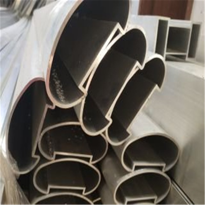 铝合金扶手管木纹铝型材扶手扶拦楼梯面管铝合金扶梯椭圆形铝管
