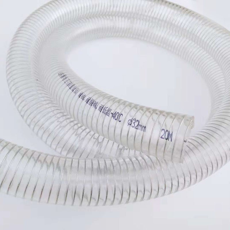 厂家硅胶钢丝软管PVC耐低温-35透明防静电钢丝管冬天不硬抽油管