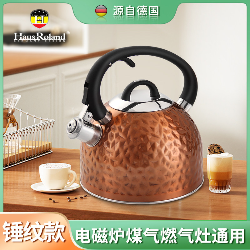 德国HausRoland烧水壶不锈钢防干烧家用鸣笛水壶电磁炉煤气灶通用