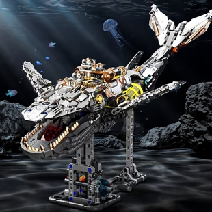 2026新款积木拼装机械鲸鱼男孩高难度巨大型拼图玩具6到12岁以上