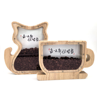 创意礼品咖啡豆相框摆件收纳盒节日礼物吧台家居展厅装饰画咖啡店