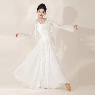 古典舞蹈服装身韵仙气荡领网纱上衣飘逸裙裤中国舞练功服身韵飘逸