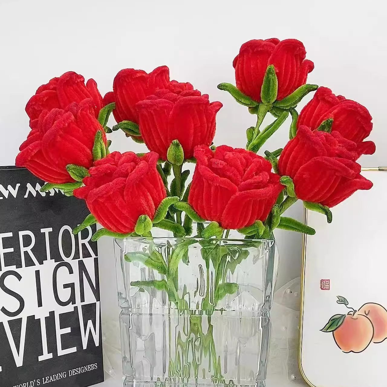 酒杯玫瑰花手工花扭扭棒材料包520情人节diy送教程