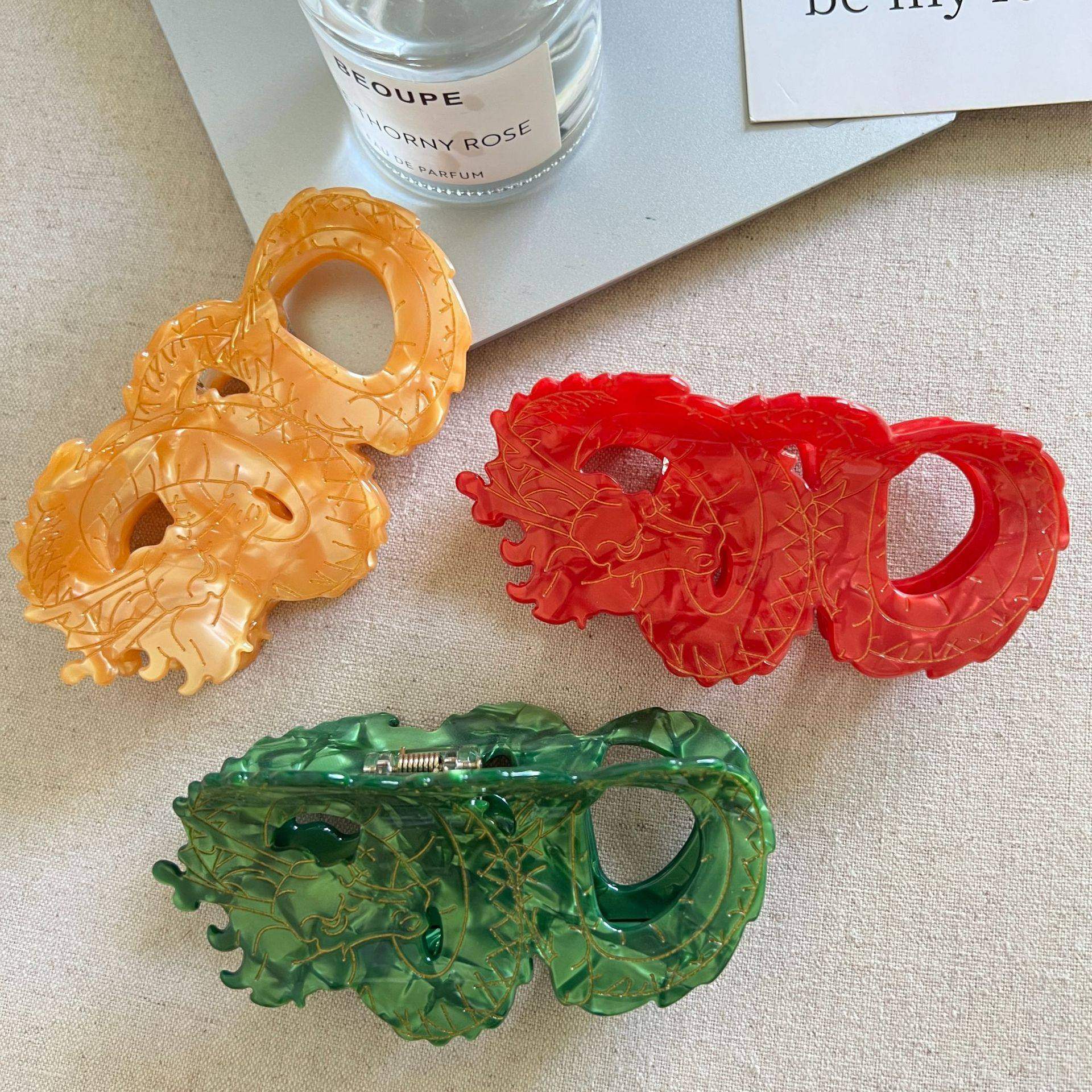 可爱小龙新款发夹新中式小众气质醋酸抓夹后脑勺鲨鱼夹发量多发抓,饰品/流行首饰/时尚饰品新,发饰,淘宝优惠券,粉丝福利购,淘宝优惠卷