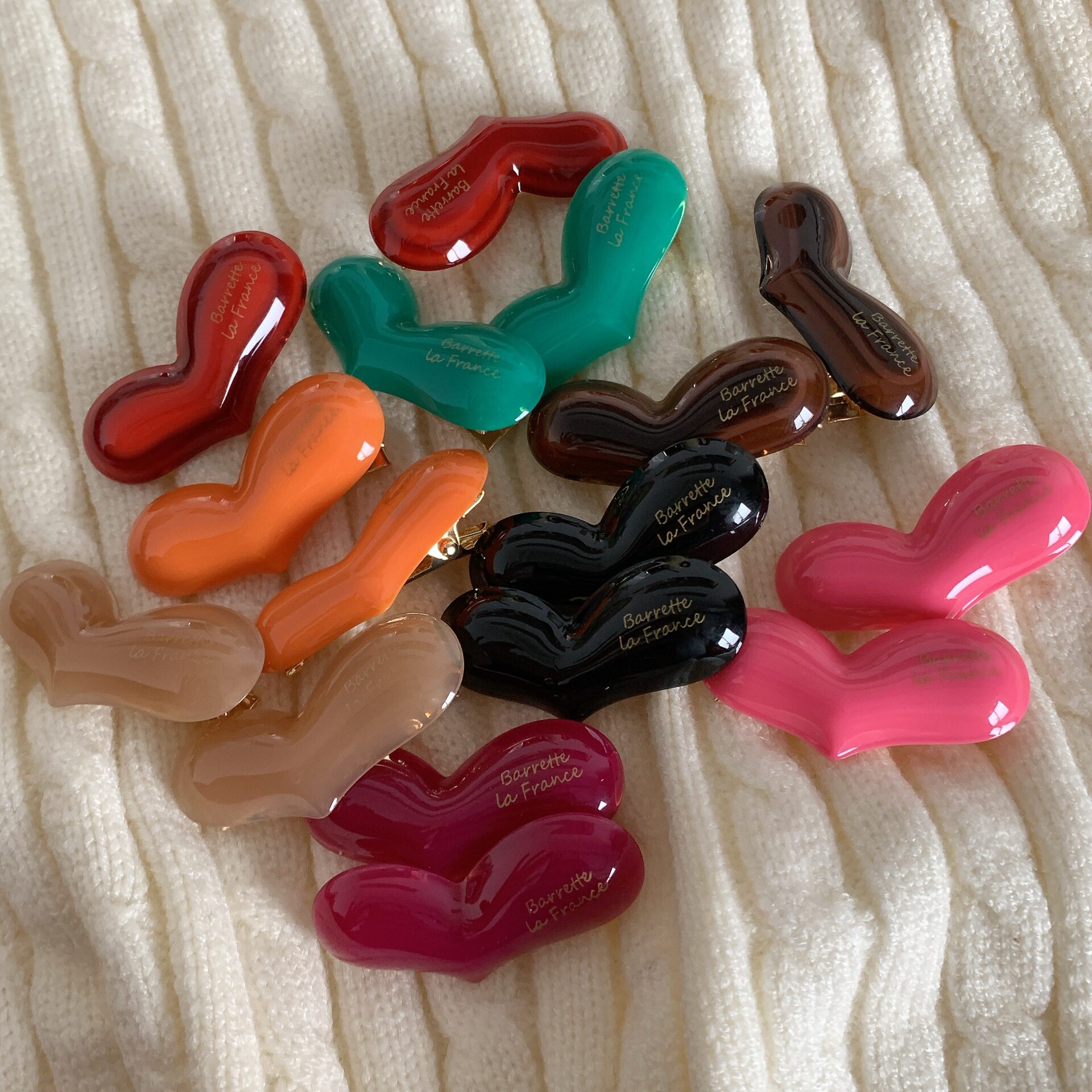 韩国鸭嘴夹france金标法式扁爱心边夹小巧心刘海夹发夹气质发饰