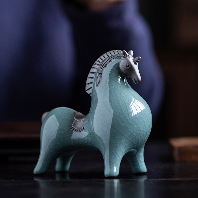 精品哥窑小唐马茶宠摆件创意陶瓷生肖马茶桌装饰茶道茶玩茶具配件,餐饮具,茶宠摆件,淘宝优惠券,粉丝福利购,淘宝优惠卷