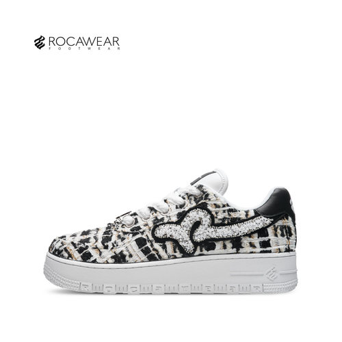 rocawear黑白粗花呢联名款板鞋