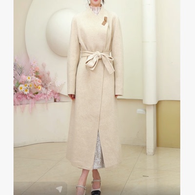 【添添kindiy】CHICHY秋冬毛呢大衣双面呢宽松外套CDAD010253