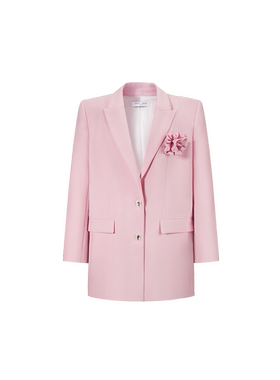 【七七酱直播间】CHICHY千金风粉色西装宽松休闲外套CC2N002251