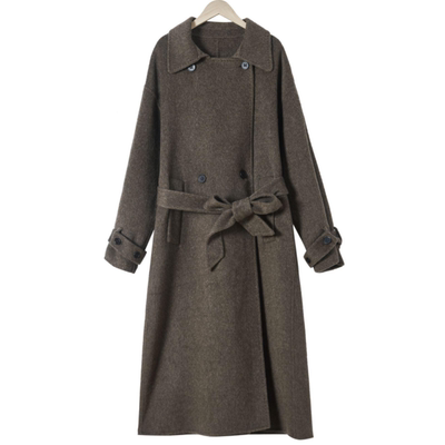 【七七酱直播间】CHICHY长款毛呢冬季大衣翻领毛呢外套CDAD007253