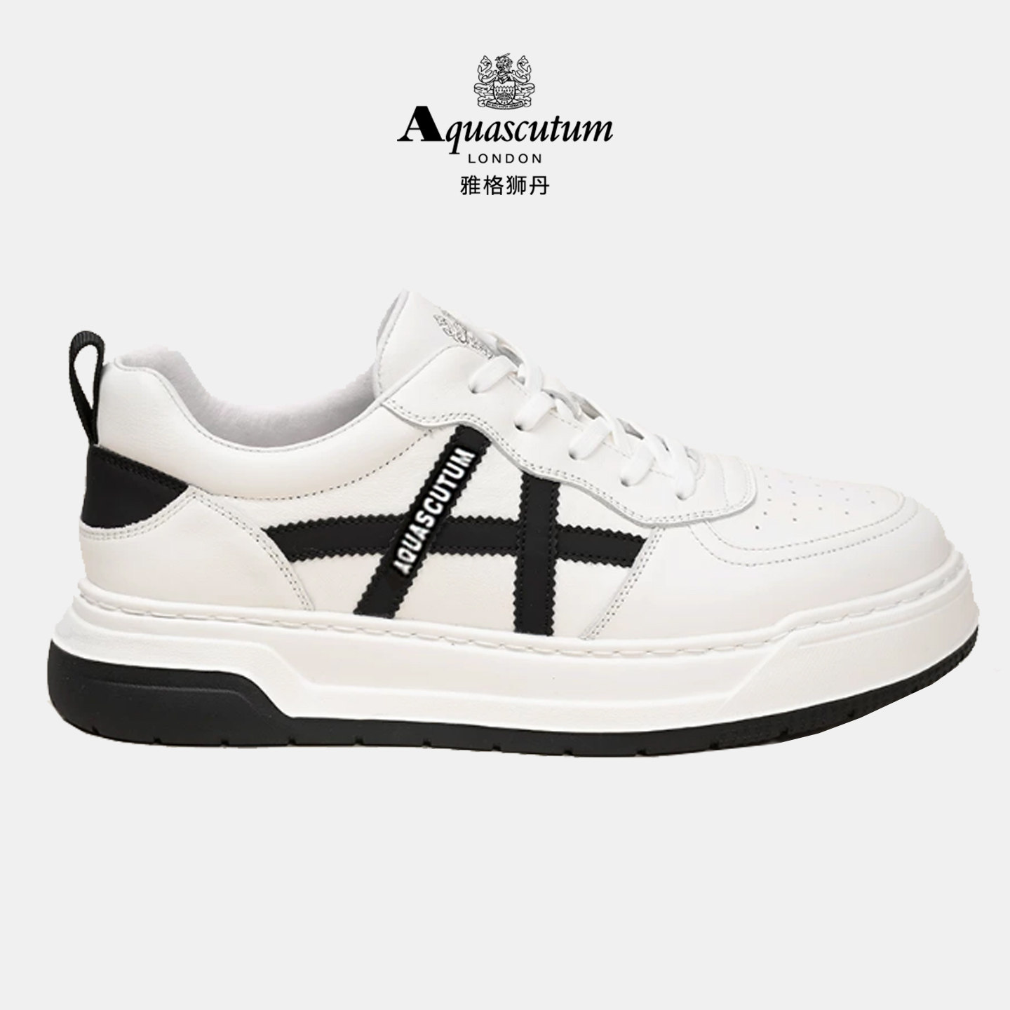 雅格狮丹头层牛皮厚底透气休闲鞋图片