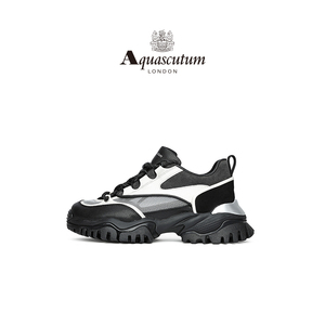 Aquascutum雅格狮丹 英伦风时尚流行黑白拼色休闲运动鞋
