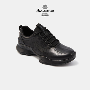 Aquascutum雅格狮丹1851百年奢侈品牌男鞋吸膜底真皮休闲跑步鞋子