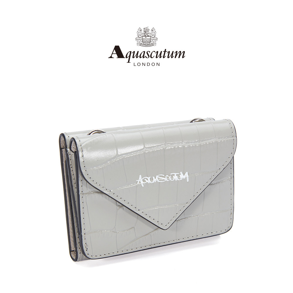aquascutum雅格狮丹 英伦风时尚高级感百搭石头纹零钱包卡包女