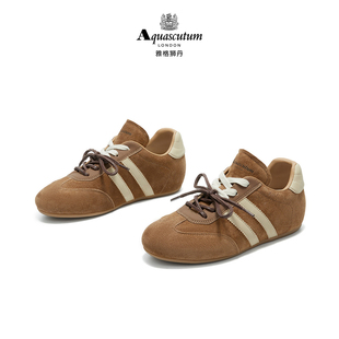 Aquascutum雅格狮丹 1851百年品牌 平底轻便时尚百搭休闲德训女鞋